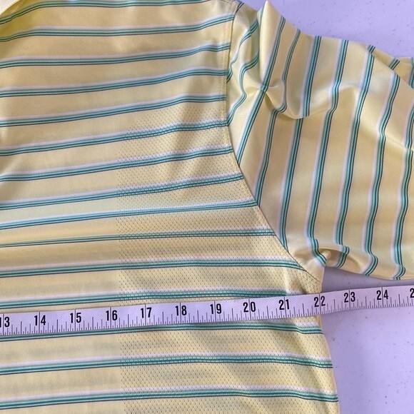 Nike Dry Fit Stripe Polo Shirt Short Sleeve Air Flow Mesh Breathable Wick Golf - Picture 12 of 15